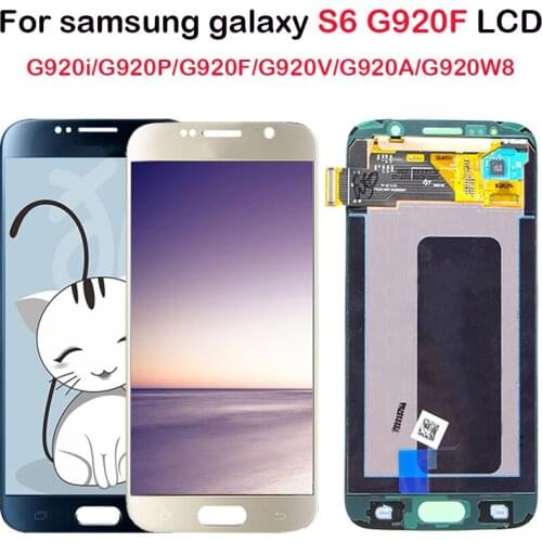 For Samsung Galaxy G920F G920FD G920i S6 lcd display touch screen digitizer Replacement with Frame For Samsung S6 G920F display