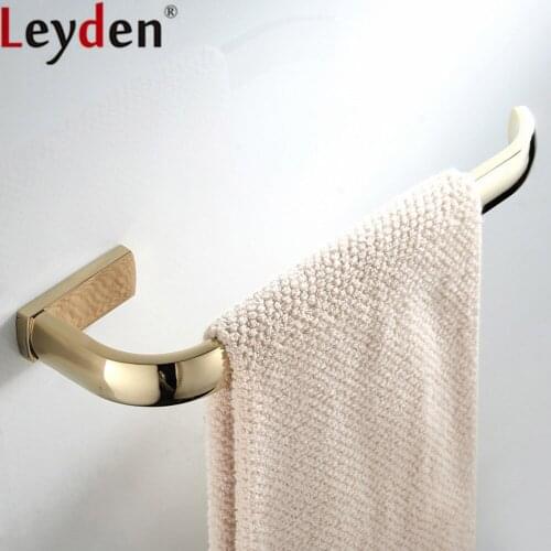 Leyden Bathroom Gold Solid Brass Towel Ring Wall Mounted Durable Rustproof Towel Holder Bathroom Hardware Accessories