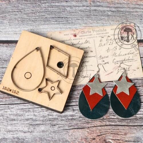 ZONESUN H10 DIY Custom Cutter Leather Earring Cutting Die Leather Cut Out Earring For Steel Rule Die Cutting Machine Press Tools