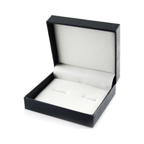 100pcs/lot Black Imitation Leather Cufflinks Box 7x8x3cm Cuff Links Tie Clip Packing Storage Case Jewelry Boxes Wholesale