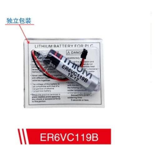 20Pcs/Lot 100% Original New ER6V ER6VC119B 3.6V 2000mAh PLC Battery With Black Plug