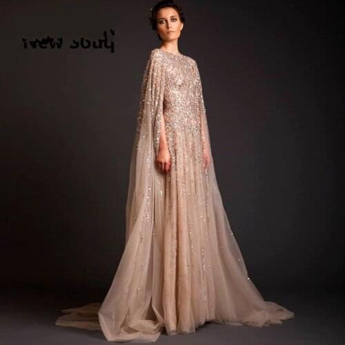 2020 Lebanon Robe De Soiree Longue Evening Dresses Beads Saudi Arabia Long Prom Dress Abaya Dubai Kaftan Marocain Abendkleider