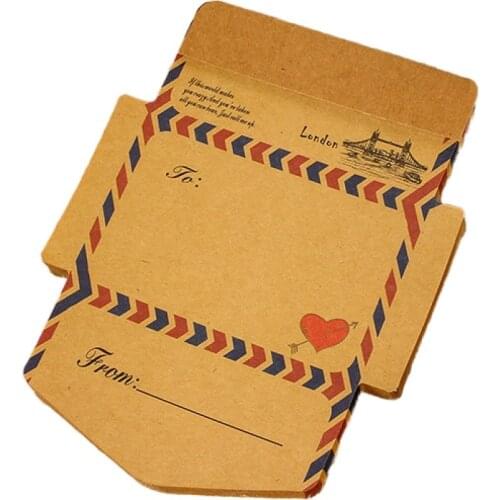 45Pcs/Box Vintage Story Kraft Cards DIY Greeting Graffiti Word Card Invitations Envelope Note Guestbook