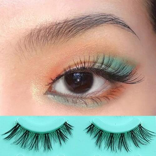 5Pairs Women Soft Natural Long Cross Fake Eye Lashes Handmade Thick False Eyelashes Extension Eye Beauty Makeup Tools Clear Band