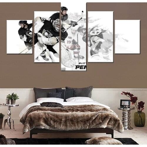 Defenseman Team Sport Hockey Protective Equipment Painting 5 Piece Style Picture Canvas Print Type Decor Wall Artwork Poster