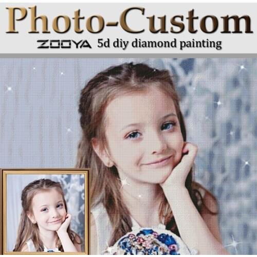 ZOOYA DIY 5D Diamond Embroidery Photo Custome Diamond Painting Custom Picture Full Square Diamond Mosaic By Photo Home Decor AZ2