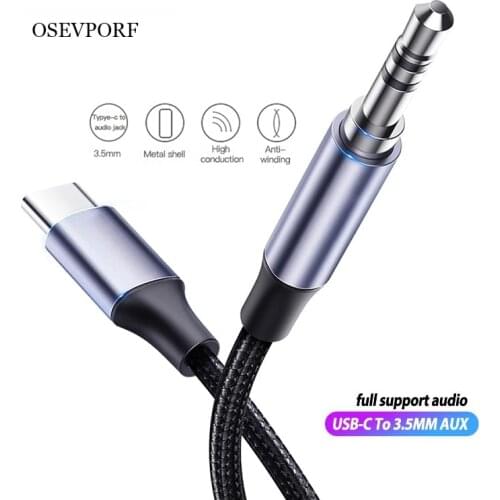 USB Type C To 3.5mm Aux Audio Cables Headset Speaker Headphone Jack Adapter Car Aux for Samsung S20 Huawei P40 Pro Oneplus 7 Pro
