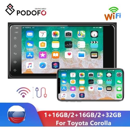Podofo 7'' Car Radio Autoradio Car MP5 Player Android Car Stereo Video GPS MirrorLink FM Radio AUX USB NO DVD For Toyota Corolla