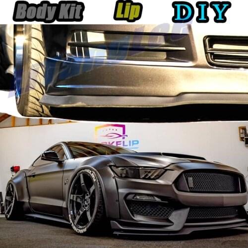 Car Bumper Lip Front Spoiler Skirt Deflector For Ford Mustang GT / CS Tune Car Modified Body Kit VIP Hella Flush Lips