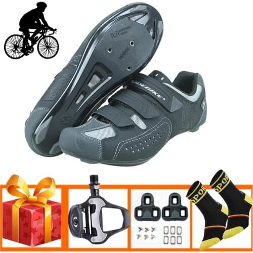 SIDEBIKE Professional Cycling shoes road men breathable self-locking Racing Bike Shoes add LOOK SPD-SL Pedals bicycle road shoes