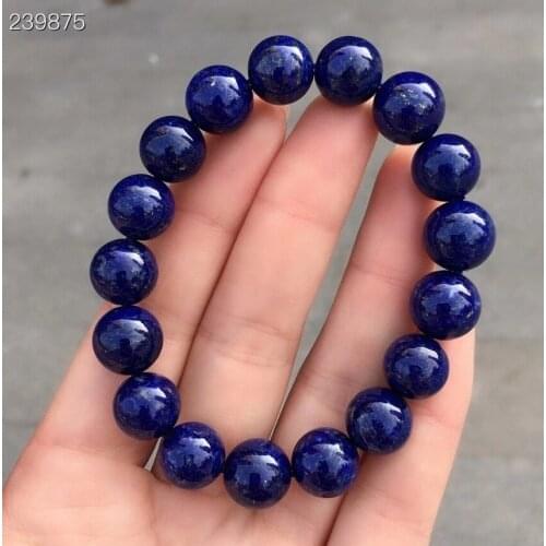 Natural Lapis Lazuli Royal Blue Women Men Bracelet 12mm Gemstone Round Beads Men Fashion Stone AAAAAA