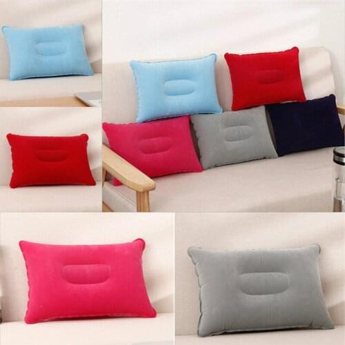 1 Piece of Ultralight Inflatable PVC Nylon Air Pillow Sleeping Pad Travel Hiking Beach Buggy Airplane Headrest Outdoor Portable