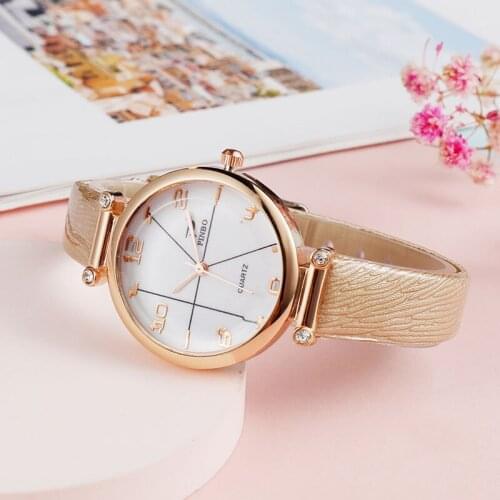 K literal white glass white face thin strap ladies watch fashion ladies belt quartz watch