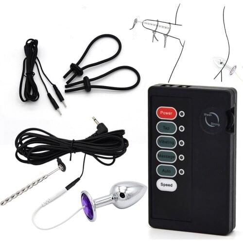 Electric Shock Penis Rings Electro Anal Plugs Butt Plug G-Spot Electro Medical Themed Toys Sex Toys For Couples Men Masturbation