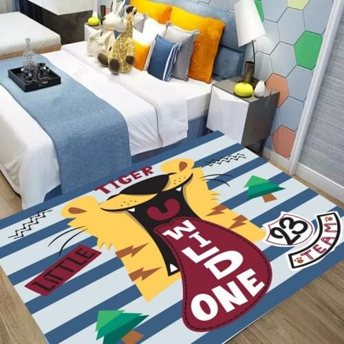 Tiger Shaggy Anti-Skid Floor play Mats 3D Carpet Non-slip Rug Dining Living Room Soft Kids Bedroom Mat Carpet