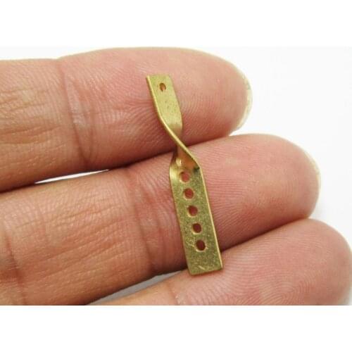 Brass connector charms 17.5x5mm Bend Brass rectangle chain connector with 7 holes R704