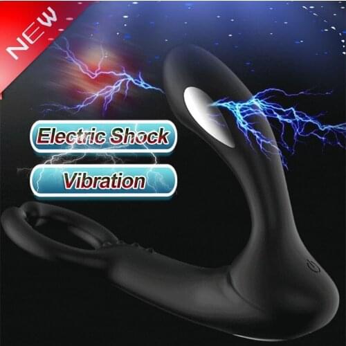 Remote Control Electric Shock Prostate Massager Vibrator Big Butt Plug Delayed Ejaculation Scrotum Stimulation Sex Toys For Man