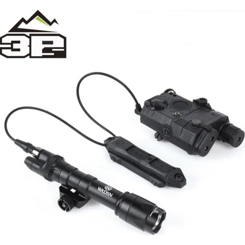 WADSN Tactical Combat Set M600C Flashlight PEQ15 Red Laser IR Lazer Sight Dual Remote Pressure Pad Hunting Weapon Lights Kits
