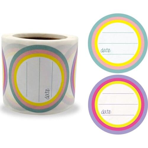 Big Size 2inch Date Content Stickers Kitchen Food Material Storage Labels Remind for Bag Bottle Package Refrigerator Freezer