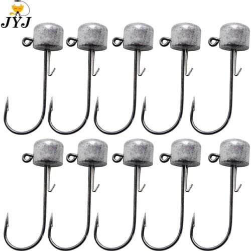 New 10pcs/lot 2.5g-6g Cylindrical shape lead hook hard bait soft worm Jigging head Barbed hooks Fishing Tackle Accessories