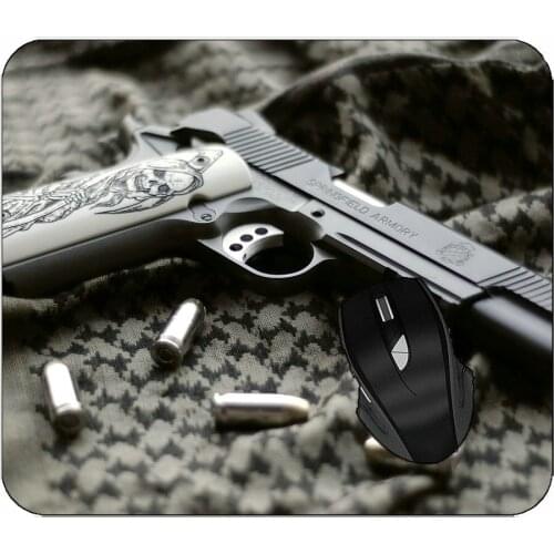 Office Mouse Pad Weapon Pistol Bullet Pistol Mouse Pad With Stitched Edges