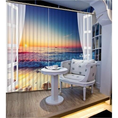 Window curtains Luxury Blackout 3D Window Curtains For Living Room Bedroom Customized size wave curtains