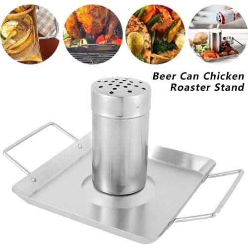 Stainless Chicken Roasting Plate Steel Rack Barbecue Non-Stick Beer Can Holder for Grill Oven BBQ Tool High temperature resistan