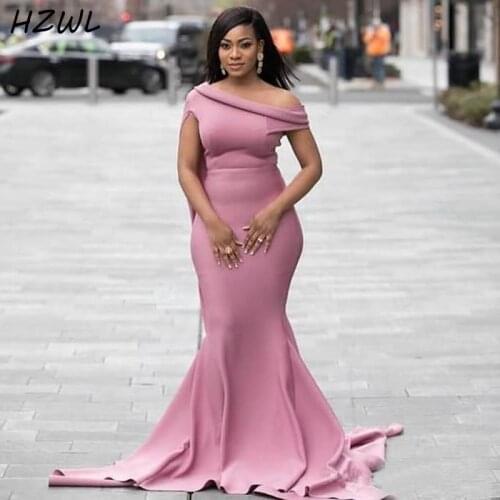 Dusty Pink Plus Size Bridesmaid Dresses African Spring Summer Formal Wedding Party Dress Long Mermaid Maod Of The Honor Gowns