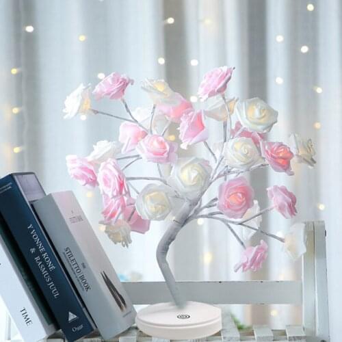 Christmas lights decor tree lamp rose Vase Desk lights for bedroom twinkle lights home room decor lights