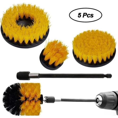 5Pcs/Set Power Scrubber Drill Brush Auto Tire Wheel Brush Car Detailing Brushes For Tub Tile Surfaces Cleaning Car Washing Tools