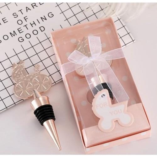 Treat Kids Birthday Party Souvenir baby Carriage Bottle Bottle Stopper Christening & Baptism Party Supplies Giveaway Gifts 6pcs