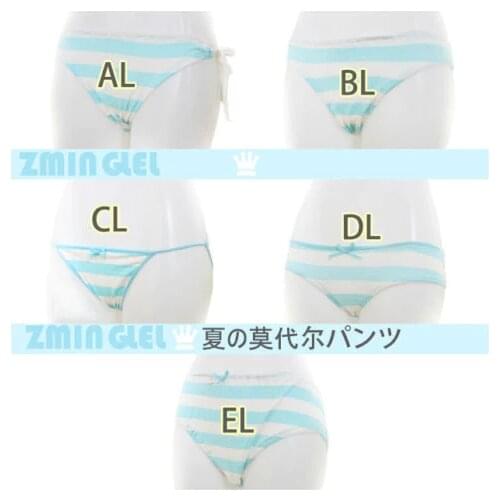 Nonori Girls Cute&Sexy Japanese Anime Style Blue&White Stripe Panties Modal Cotton Underwear Cosplay 5 Patterns