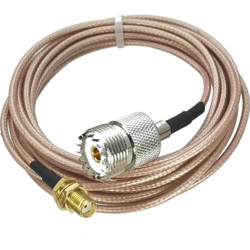 UHF SO239 female Jack to SMA female Jack Nut bulkhead Connector crimp RG316 cable RF jumper pigtail 4inch~10M