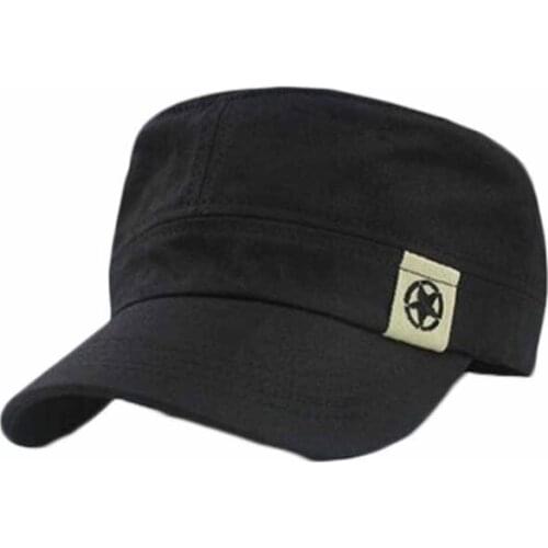 Korean Style Wild Flat Top Military Hat Handsome And Durable Cadet Patrol Bush Hat Baseball Field Cap Military Training Outdoor