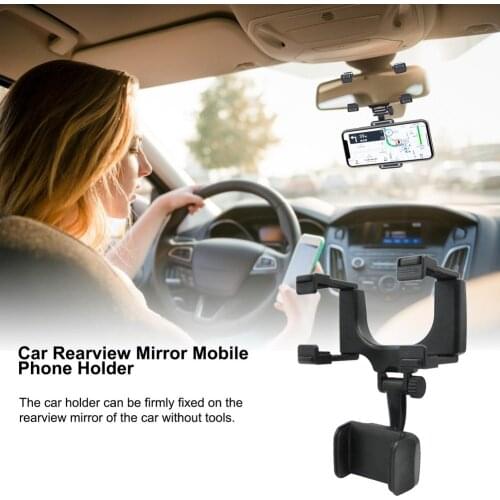 Universal 360 Degree Car Rearview Mirror Mount Stand Holder Cradle For Cell Phone GPS Car Rear View Mirror Holder Dropshipping