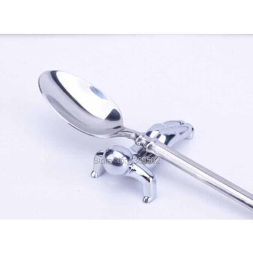 Unique Design alloy People shape top quality silver and gold color spoon fork knife Chopstick Holder Rest