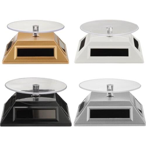 360 Rotating Turntable Solar Showcase Jewelry Watch Ring Phone Stand Display Jewelry Organizer Hard Display Stand 4 Colors
