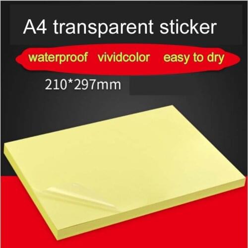 High Quality Clear Adhesive Printer Paper A4 Self Adhesive Glossy Transparent Paper Label Sticker for Laser inkjet Printers Glos