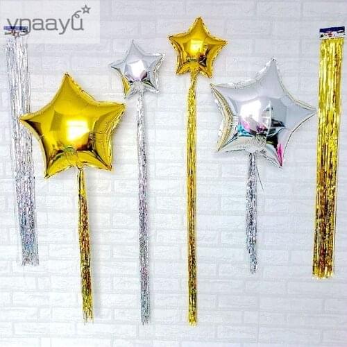 Ynnayu 1pcs Balloon Rain Silk Tassels 100x14cm/pcs Metallic Foil Fringe Door Rain Curtains For Birthday Wedding Party Decor
