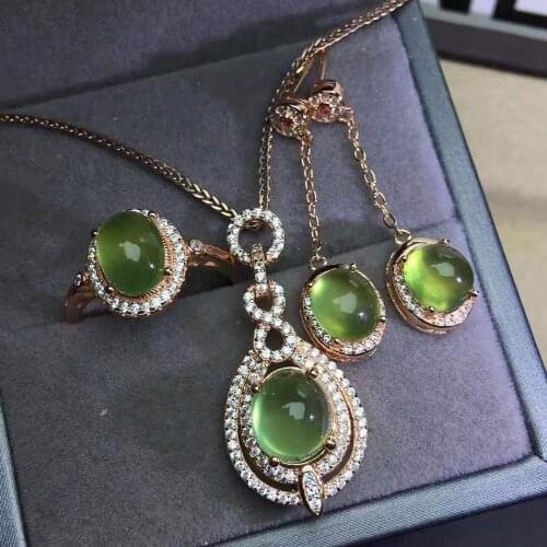 Natural Grapevine Earrings Ring Pendant Necklace Set S925 Pure Silver Fine Fashion Luxurious Jewelry for Women