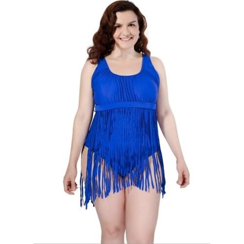 Women swimsuit PLUS SIZE Tassels high waist swimwear sexy monokini biquini XXXL-5XL