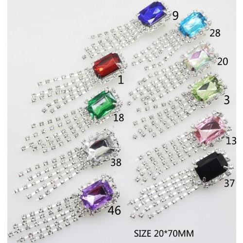ZMASEY New 20*70MM 5Pcs/Lot Brooch Buttons Diamond For DIY Ornament Handwork Accessories Factory Mix Color Rhinestones