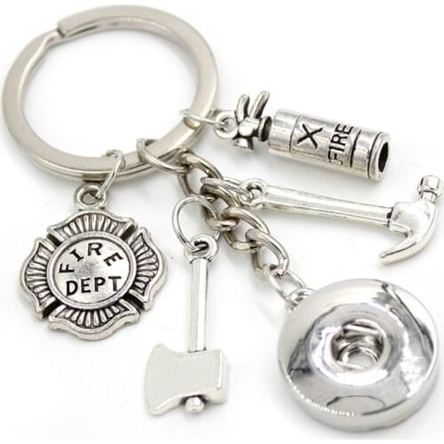 1PC New Arrival Firemen Key Chain Handbag Charm Snap Key chains Key Rings Firefighter Gift Keychain for men women Gifts
