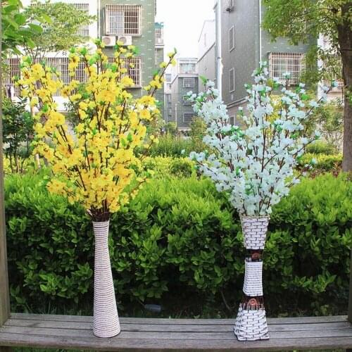 120CM Home Artificial Cherry Spring Plum Peach Blossom Branch Silk Flower Tree Party Decor