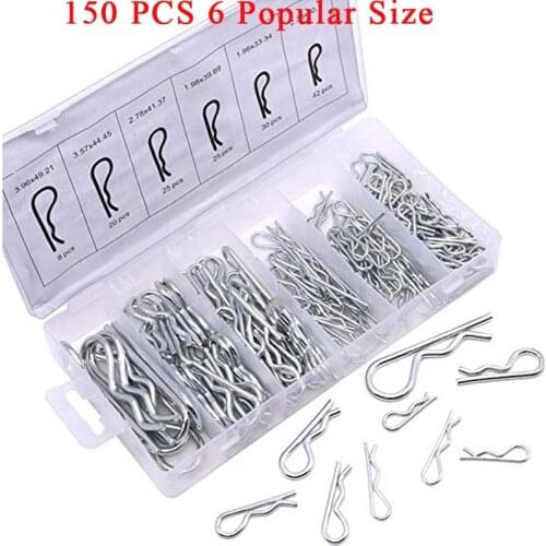 150 Pieces Cotter Pin Heavy Duty Zinc Plating Steel Hair Pins For Cars Mechanics Garages Workshops Power Equipment Trucks Lawn M