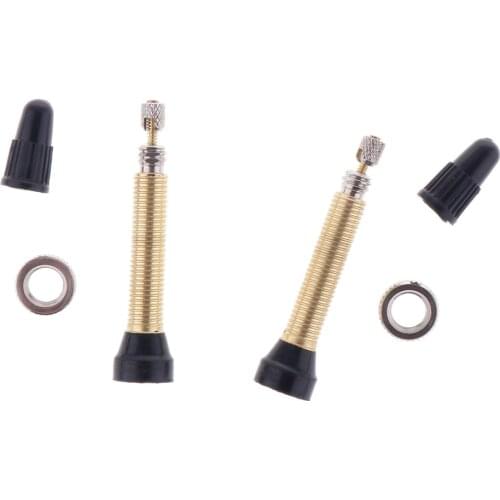 2pcs Copper Mountain Road Bike French/Presta Valve Stem with Dust Cover Blue