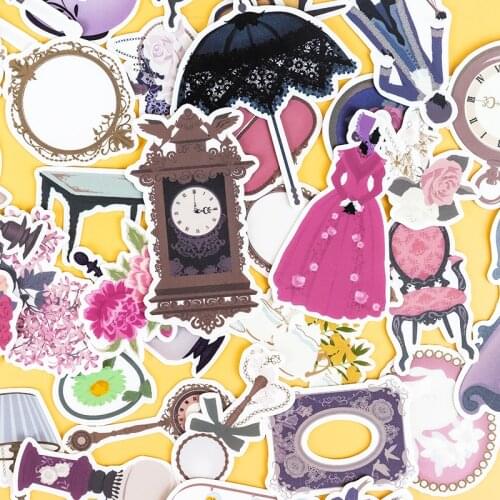 37pcs Creative Cute Self-made Palace wind computer decoration scrapbooking childbaby Cartoon Paper diy Waterproof stationery