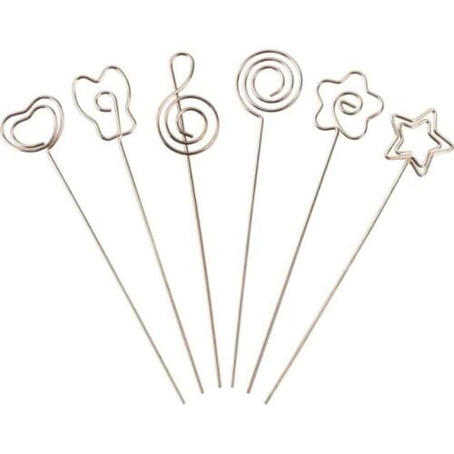 50pcs Wire Photo Clips Memo Holders Metal Place Card Clamp Part Accessory DIY Craft Desktop Decoration