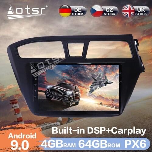 Aotsr 9" Android 9.0 4+64G Car Radio Player GPS Navigation DSP Car Auto Stereo Video HD Multimedia For Hyundai I20 2015-2017 RHD