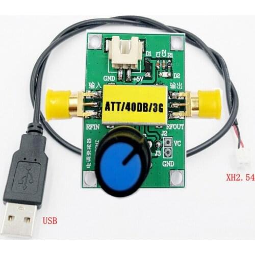 AT-108 RF ESC Attenuator 0.5-3GHZ 40DB Dynamic Range 0-5V+USB Cable